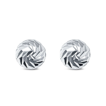 Stud Earrings Half Ball Hand Finish Design 925 Sterling Silver (8mm)